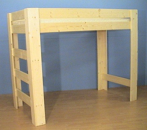 Massief houten hoogslaper 8 hoogtes 80x180 t/m 100x220 cm, Huis en Inrichting, Slaapkamer | Stapelbedden en Hoogslapers, 90 cm