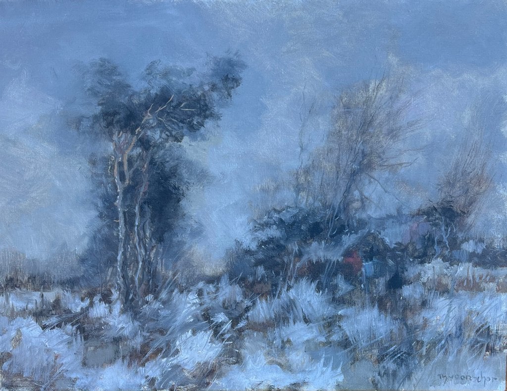 Theodorus van Oorschot., Doek, Impressionistisch, Landschap, Olieverf