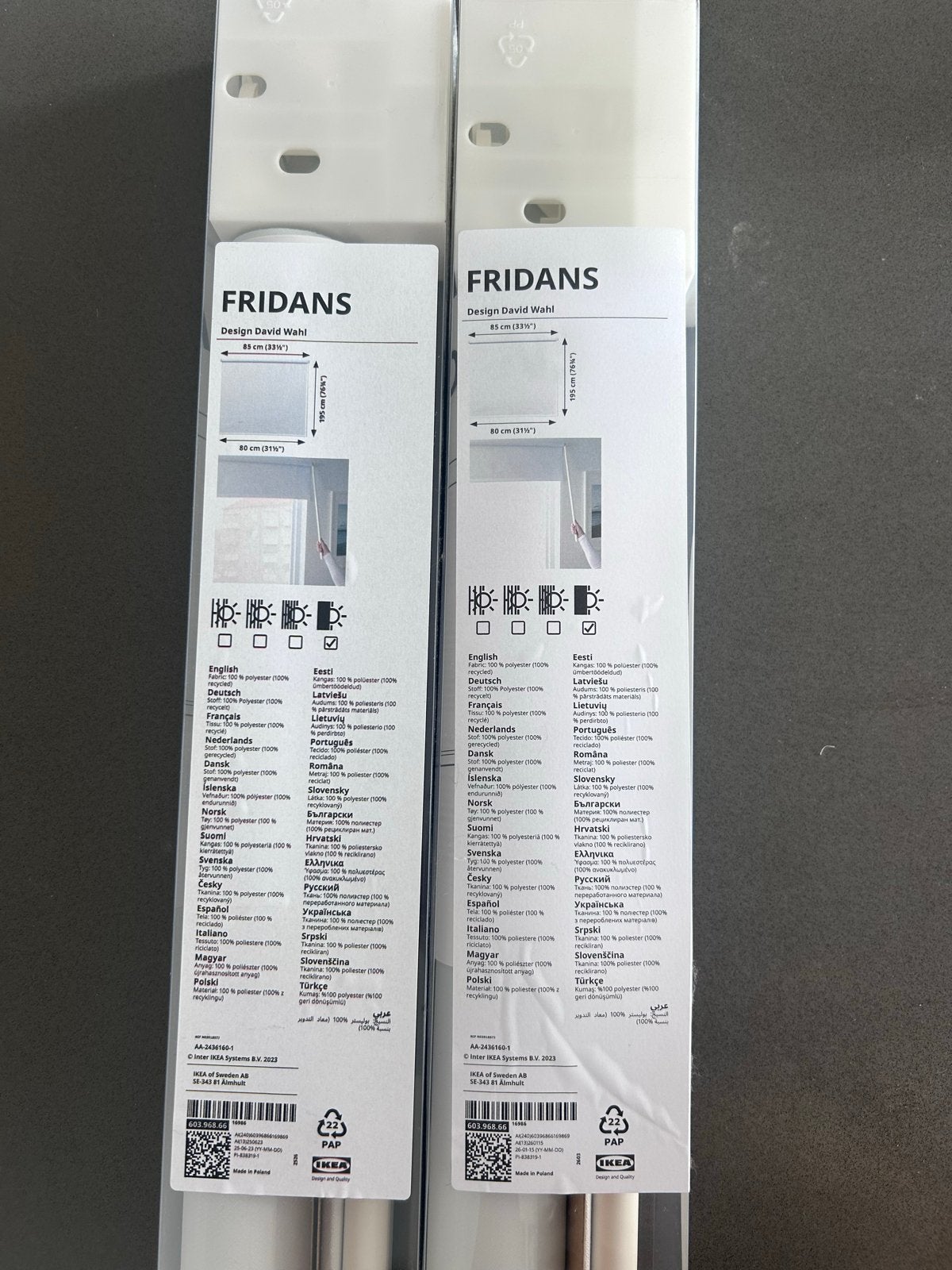 IKEA FRIDANS rolgordijn - 80x195 cm, nieuw in verpakking, Verduisterend, Wit, Nieuw, Ophalen of Verzenden