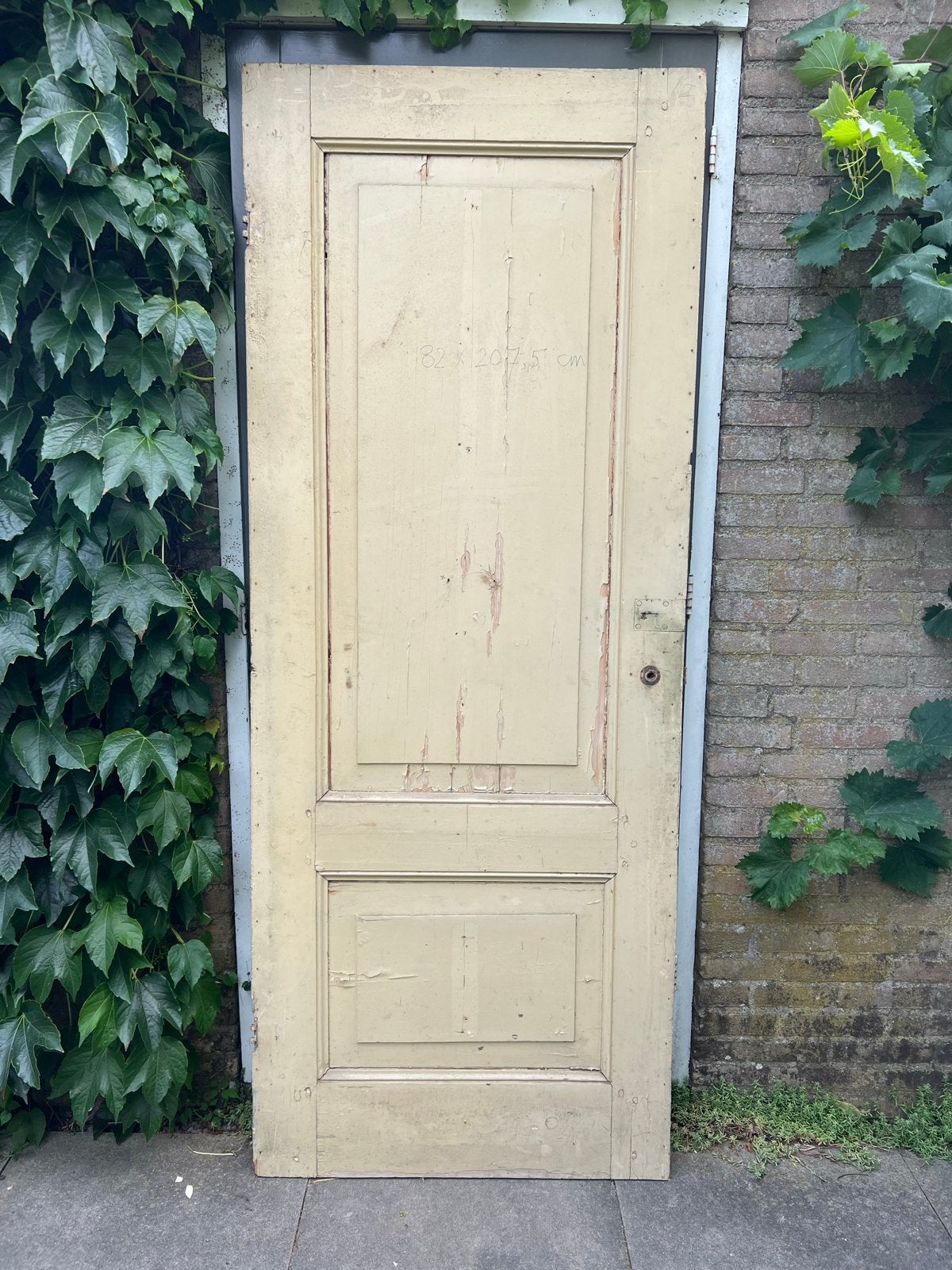 2 Oude houten binnendeuren 82 x 207,5 cm. + 82 x 211 cm., Doe-het-zelf en Verbouw, Deuren en Horren, Ophalen, Gebruikt, 80 tot 100 cm