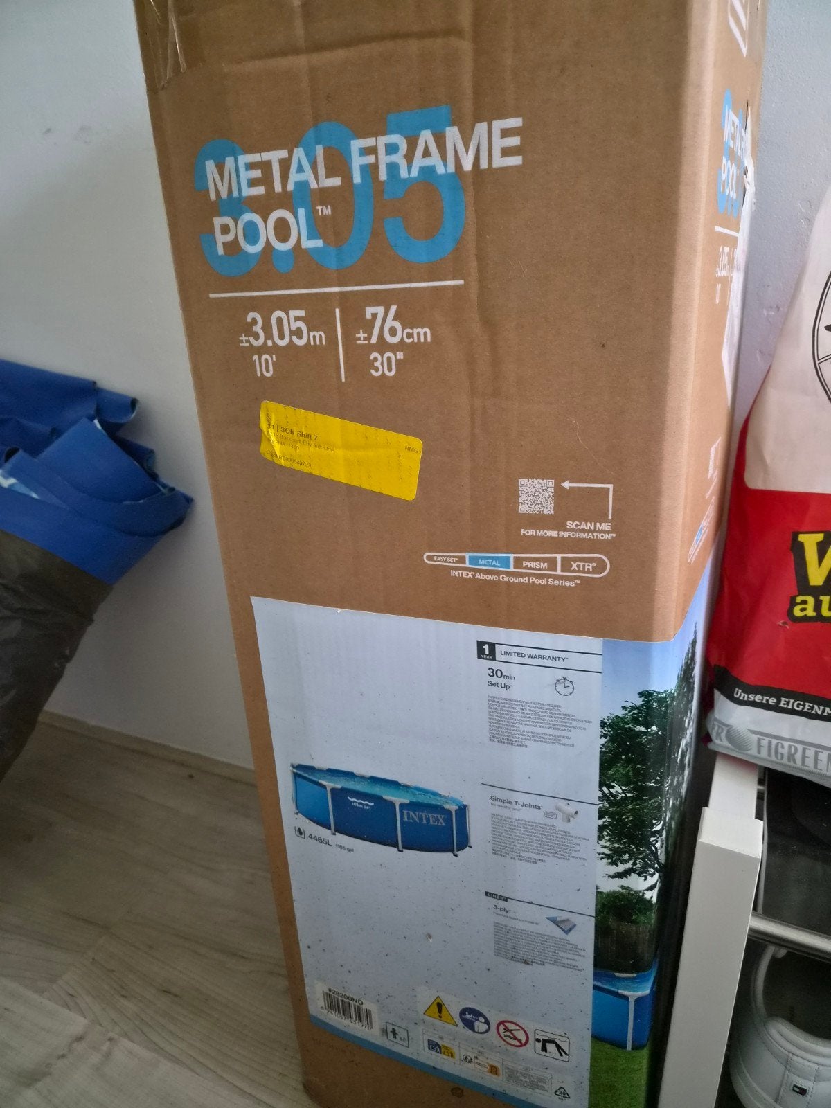 Buitenzwembad incl.pomp en onderlegger, 305cm,, Ophalen, Minder dan 80 cm, Rond, 300 cm of meer