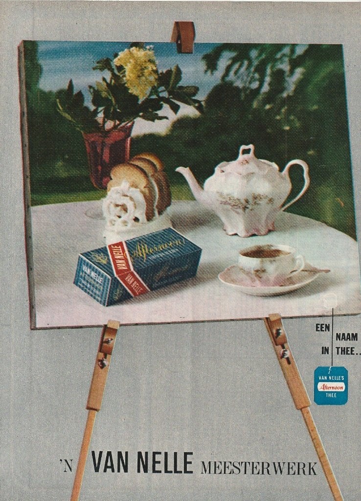 retro reclame 1966 Van Nelle thee dat is 'n meestwerk, Verzamelen, Verzenden, Overige typen