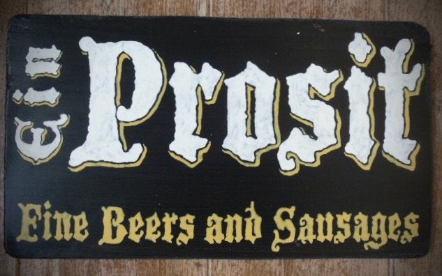 Duits handgeschilderd bord bierstube / bier / Ein Prosit, Reclamebord, Nieuw, Ophalen of Verzenden, B6