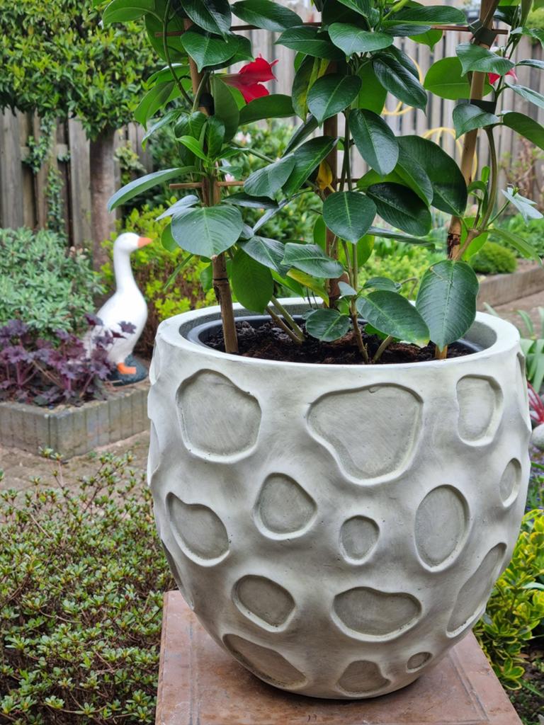 Grote  bloempot  voor  buiten                30 cm diameter, Steen, Rond, Ophalen of Verzenden, Zo goed als nieuw