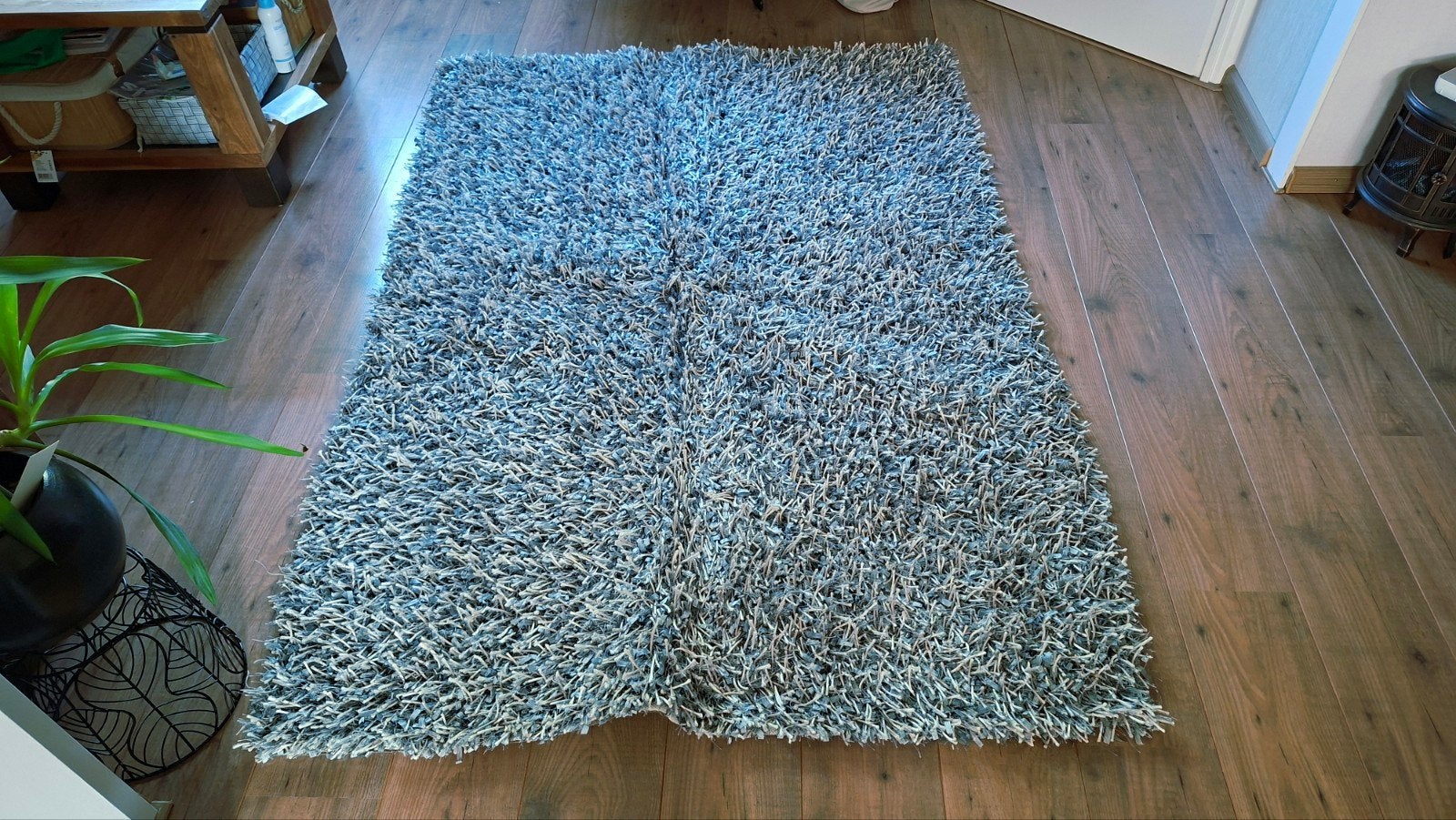 Vloerkleed blauw/grijs 190x130 cm, Ophalen, Gebruikt, 100 tot 150 cm, 150 tot 200 cm