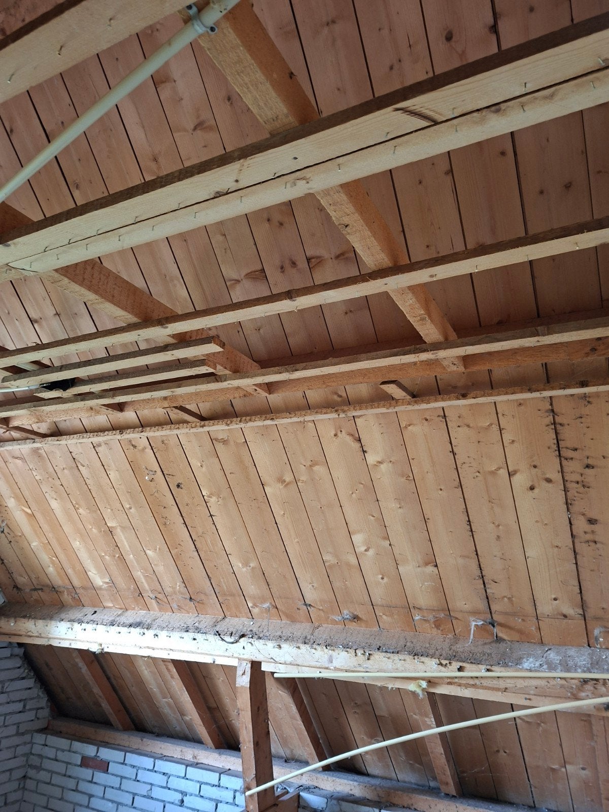 Dakhout met gordingen gratis af te halen, Doe-het-zelf en Verbouw, Hout en Planken, Ophalen, Gebruikt, Balk, Overige houtsoorten