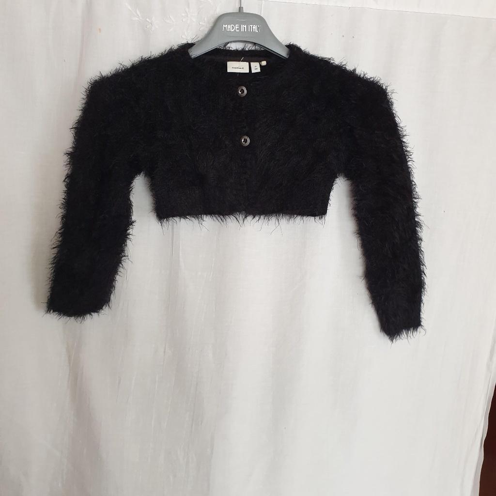 Leuk kort zwart pluisvest mt 110 merk Name It, Kinderen en Baby's, Kinderkleding | Maat 110, Meisje, ., Trui of Vest, Ophalen of Verzenden