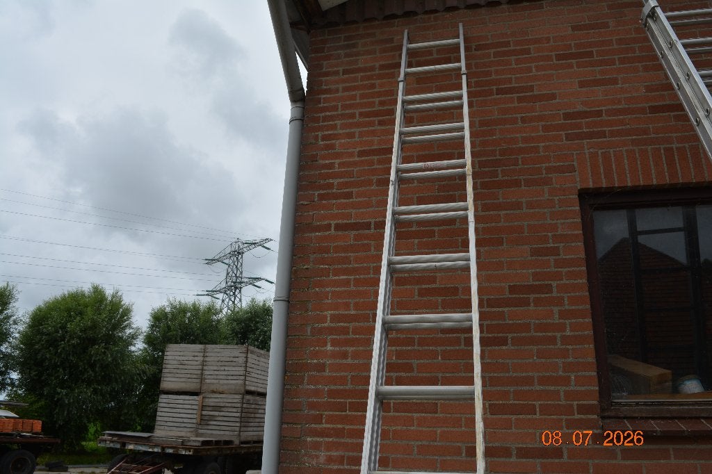 Excelsior uitschuifbare ladder - 2x14 sporten, 6.78m, Ophalen, Gebruikt, Ladder, Opvouwbaar of Inschuifbaar