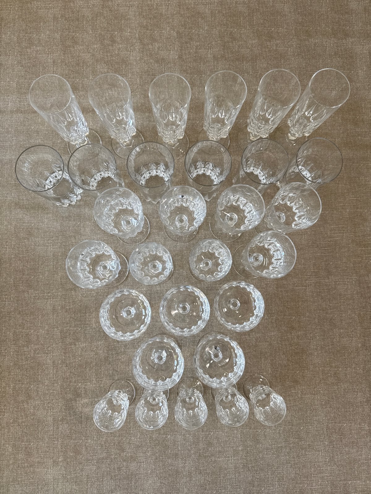 Grote set Crystal d’Arques glazen - 30 stuks, Antiek en Kunst, Ophalen