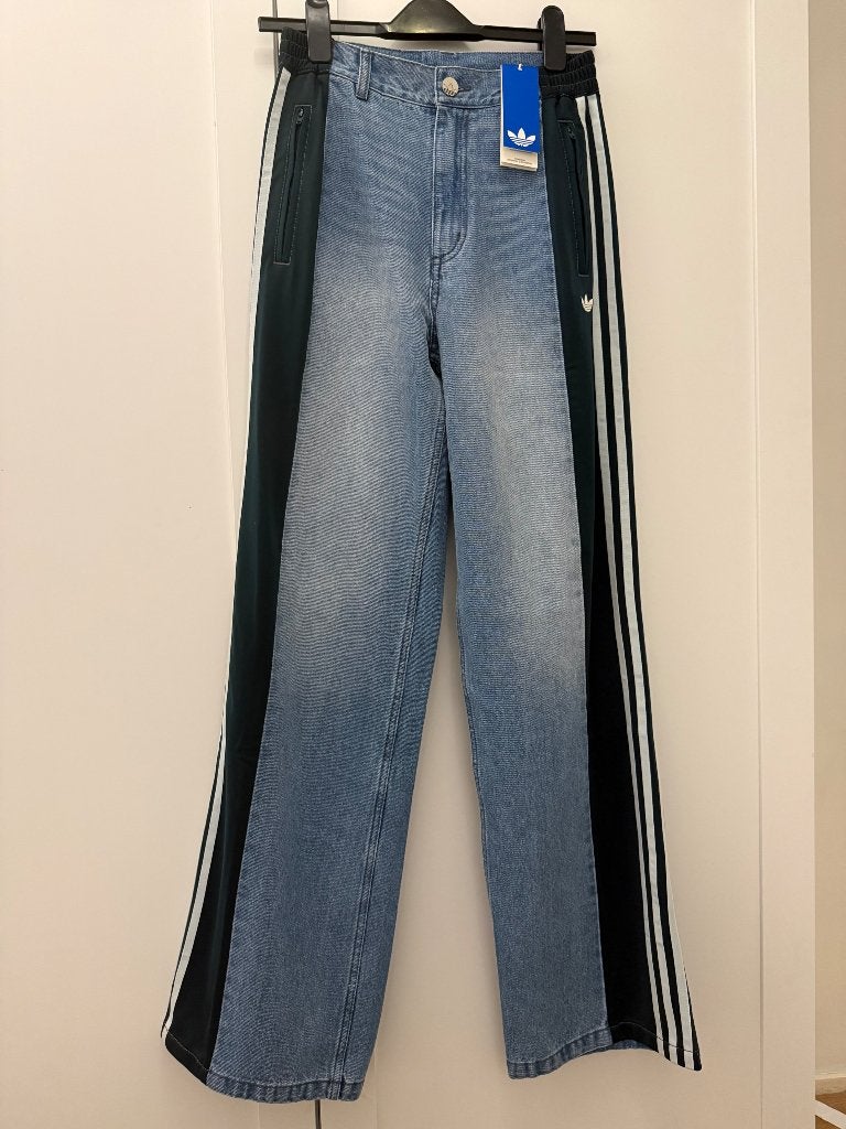 Adidas denim firebird pants xs new, Ophalen, Adidas, Nieuw, Maat 34 (XS) of kleiner