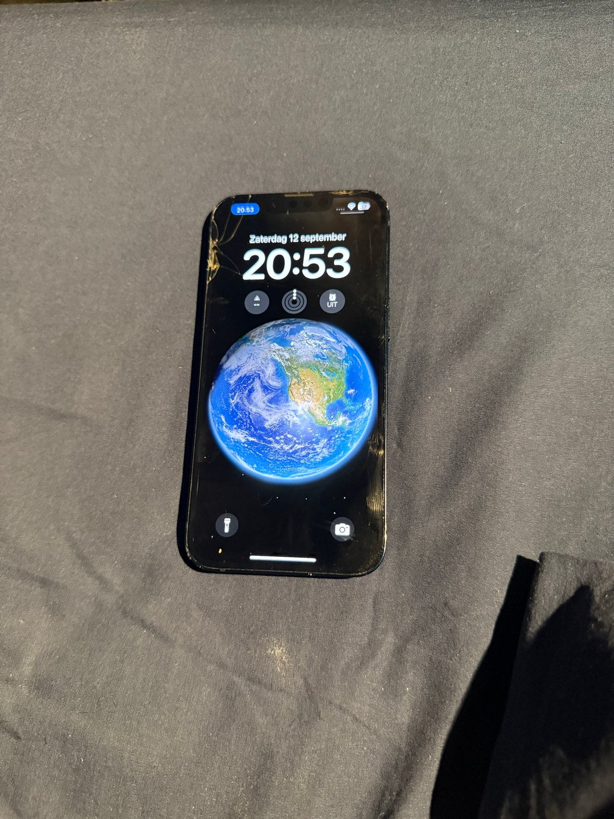 iPhone 13  128 GB - Gebarsten scherm, werkt nog, Ophalen of Verzenden, Gebruikt, Blauw, IPhone 13