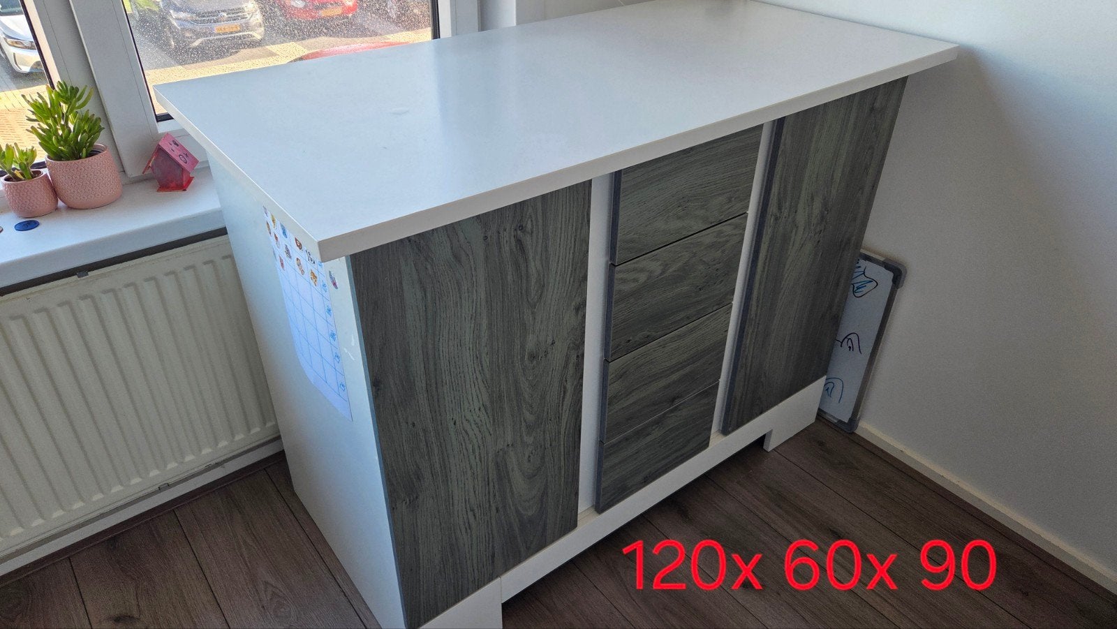 Dressoir met lades en deuren/ commode - 120x60x90 cm, Ophalen, Zo goed als nieuw, Overige houtsoorten, Modern