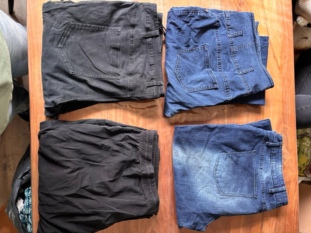 Set van 4 lange broeken maat 50, Kleding | Dames, Broeken en Pantalons, Blauw, Maat 46/48 (XL) of groter, Ophalen of Verzenden