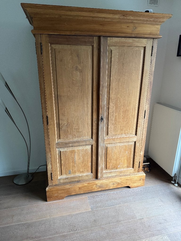 Teakhout computer kast, Ophalen, Gebruikt, Teakhout, 170 cm of meer