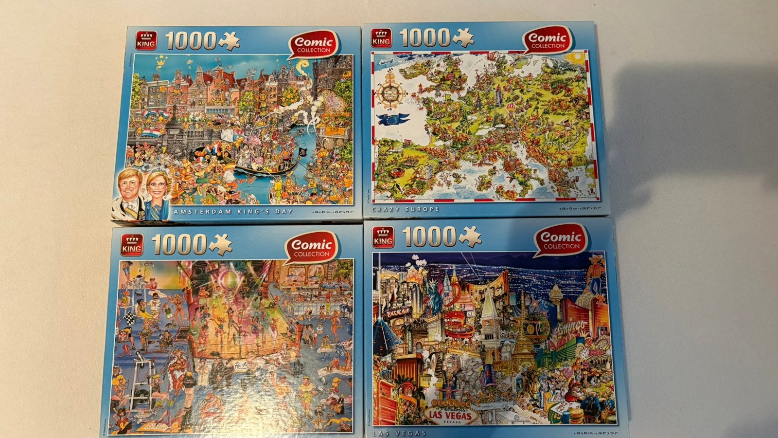 4 King puzzels, Ophalen of Verzenden, 500 t/m 1500 stukjes, Zo goed als nieuw, Legpuzzel