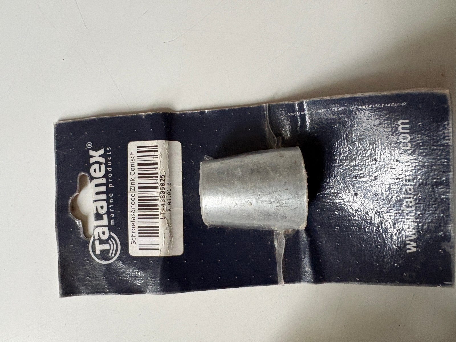 schroefas anode zink co isxh 25mm talamex, Ophalen of Verzenden, Zo goed als nieuw, Motor en Techniek, Zeilboot of Motorboot