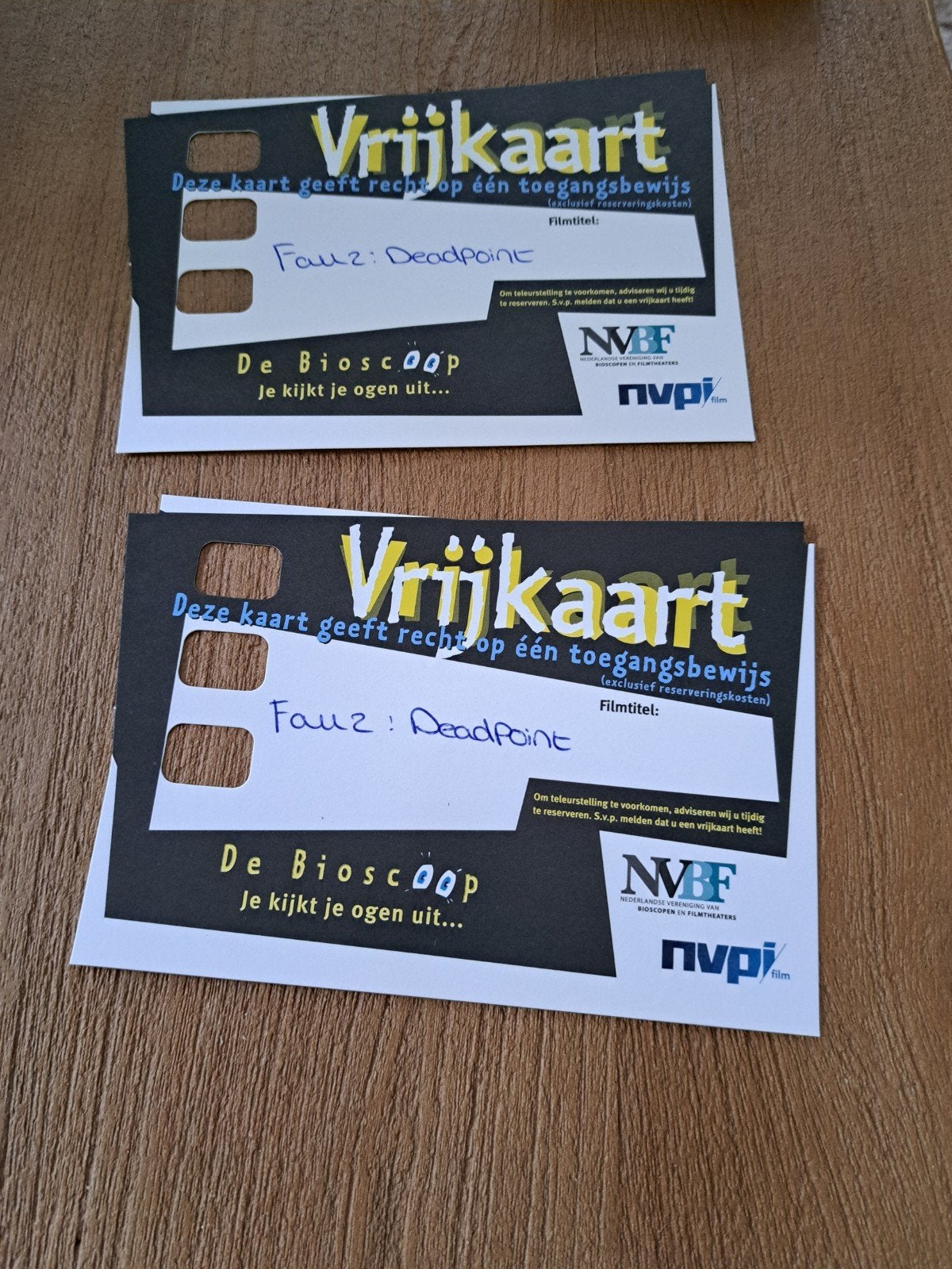 Vrijkaarten Fall 2 Deadpoint Goedkoop Naar Bios, Twee personen, Actie of Avontuur, Vrijkaartje specifieke film