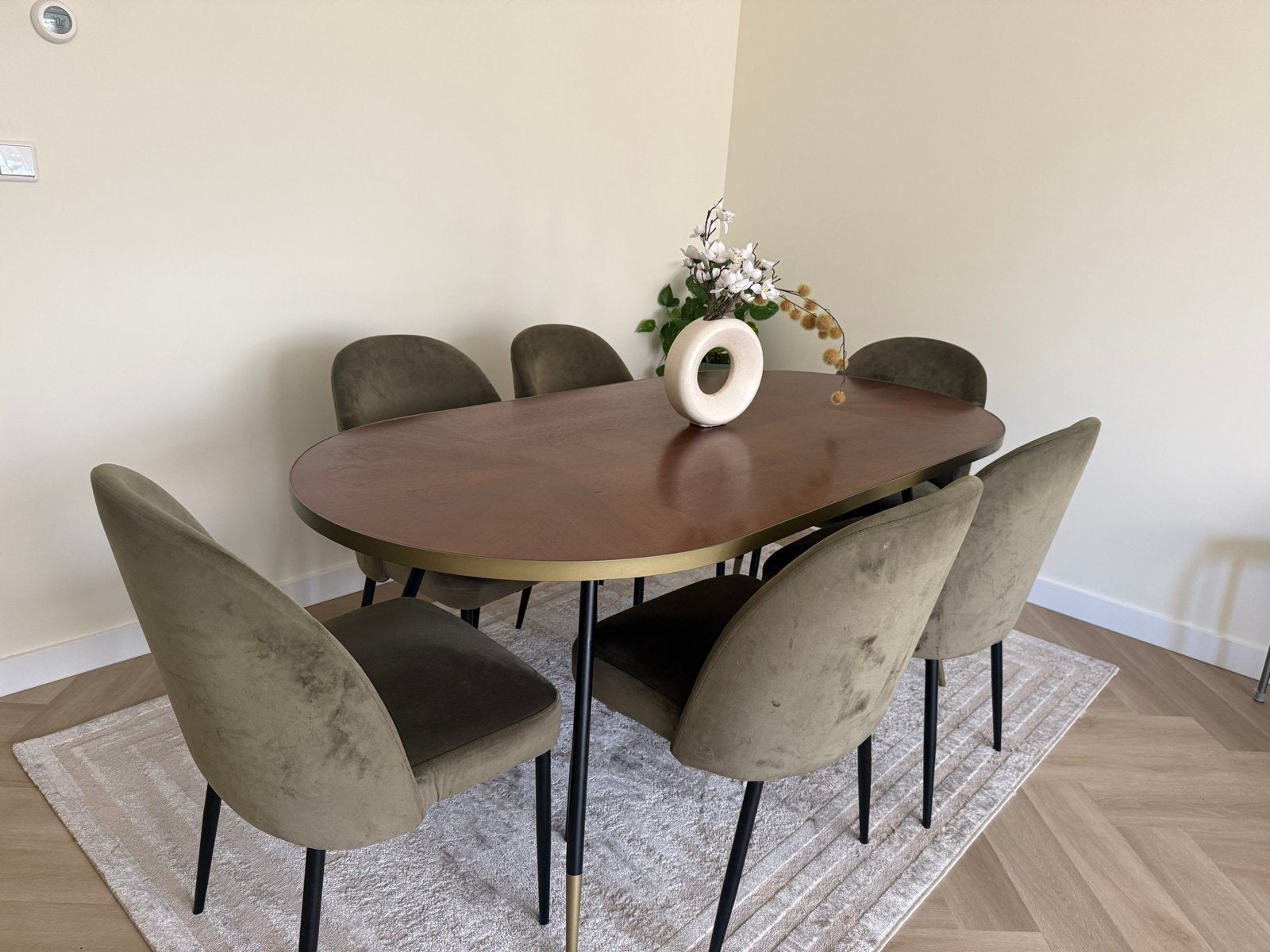 Elegante eettafel met 6 stoelen - Zo goed als nieuw, Huis en Inrichting, Ophalen, Tafel: breedte 90cm, lengte 190 ,hoogte 75 cm