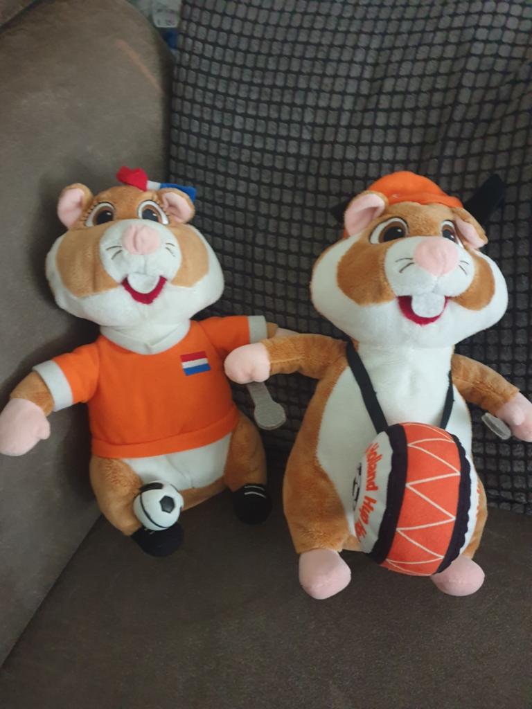 2 AH voetbal hamsters - Oranje Hup Holland Hup, Verzamelen, Albert Heijn, Ophalen of Verzenden