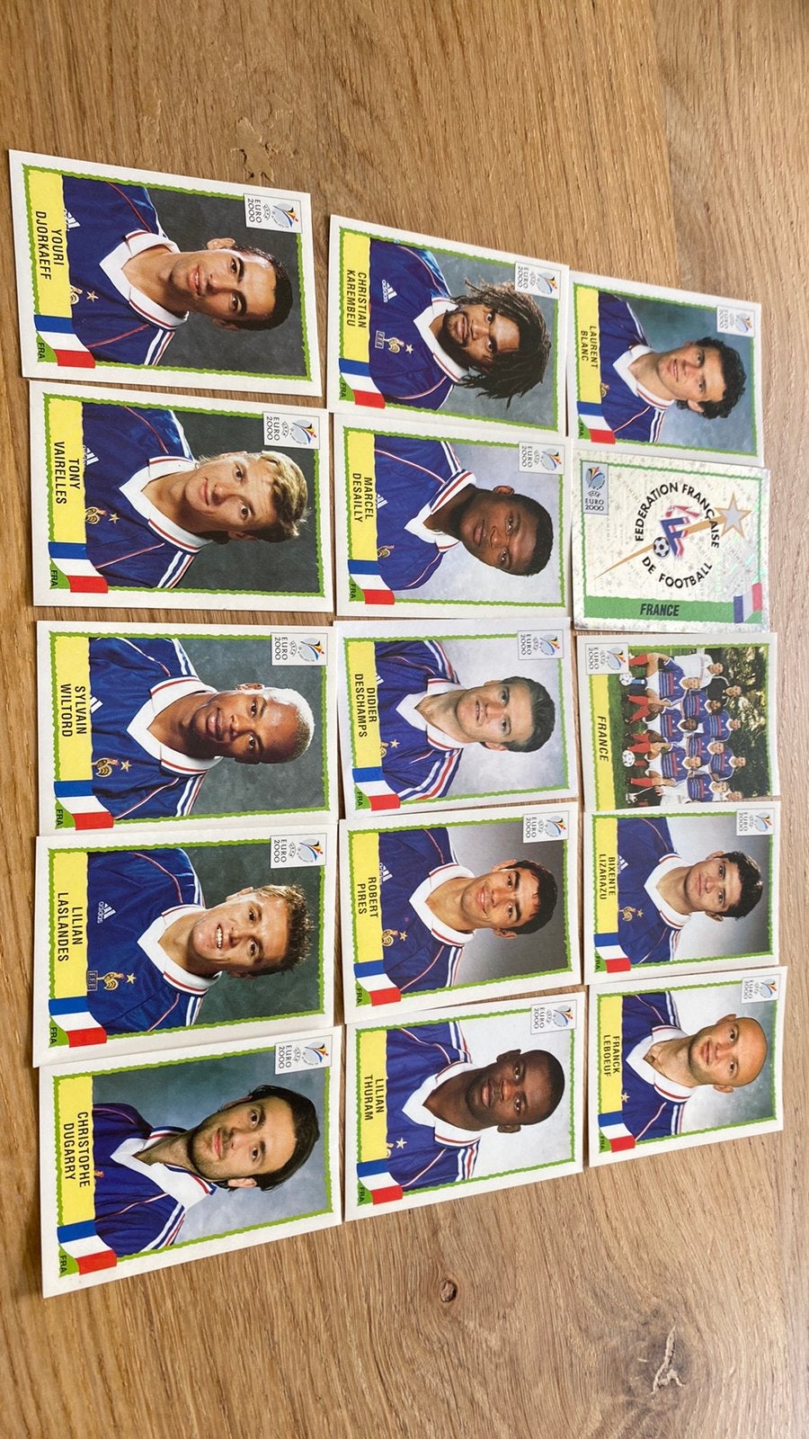 Frankrijk Euro 2000 Voetbalplaatjes panini - Diverse Spelers, Ophalen of Verzenden, Gebruikt, Meerdere plaatjes