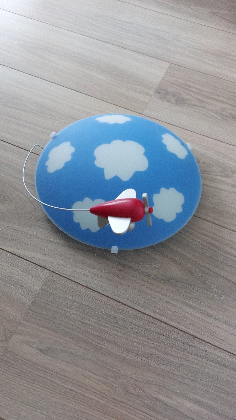 Kinderlamp Vliegtuig en Wolken - Plafondlamp Blauw, Gebruikt, Kunststof, Modern, Ophalen