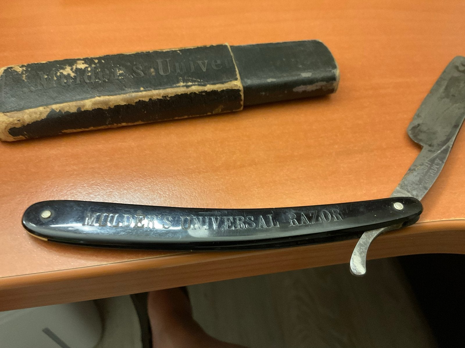Vintage Mulder's Universal Scheermes met doosje jaren 20, Ophalen of Verzenden