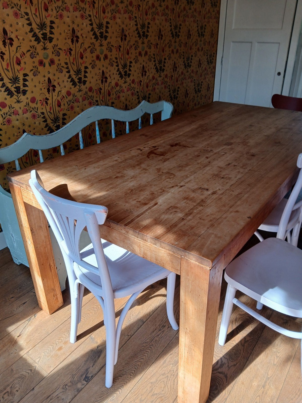 teak houten tafel gebruikt, Ophalen, Gebruikt, 100 tot 150 cm, Teakhout