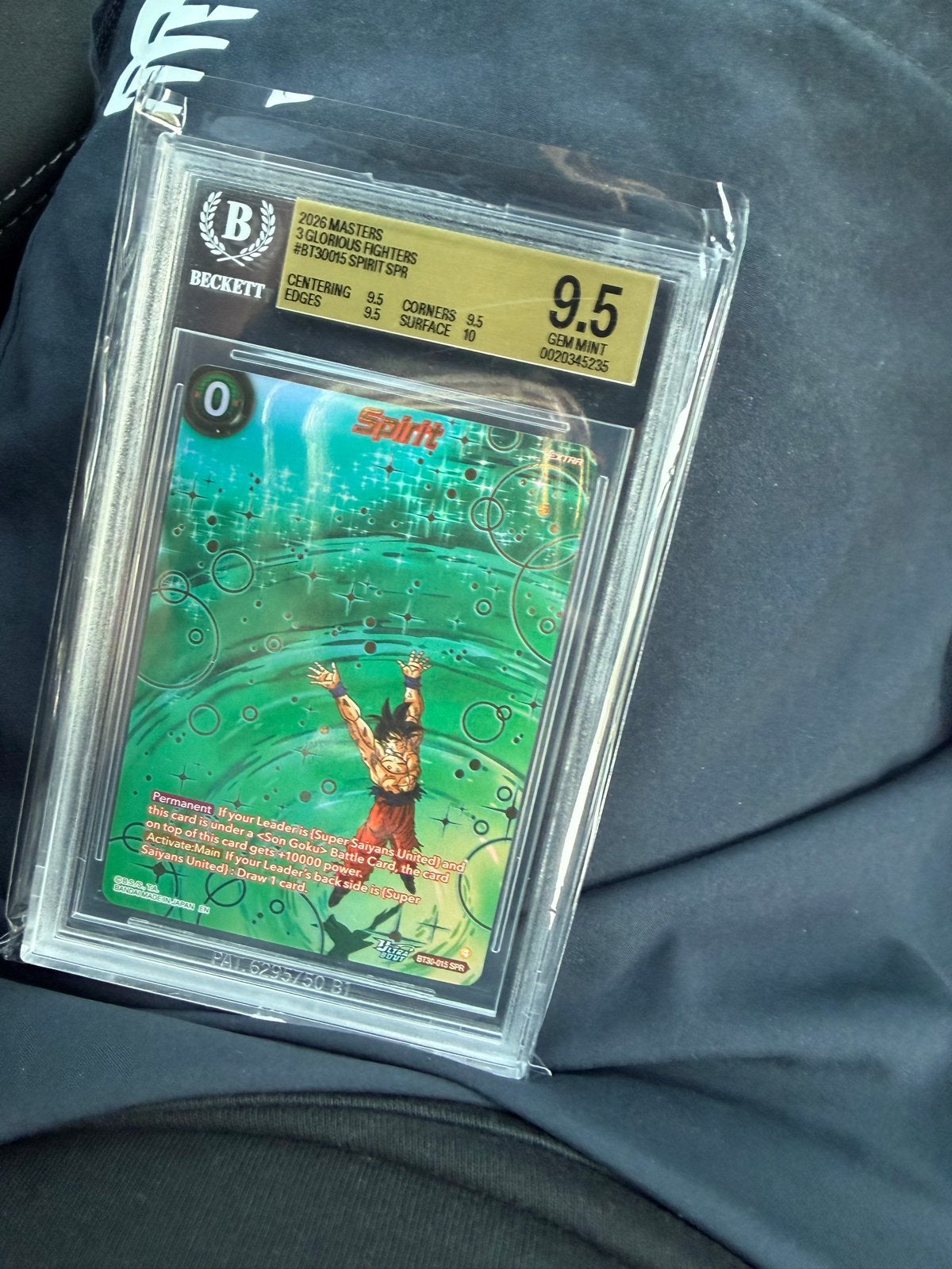 Dragon Ball Super Card Game Spirit SPR BGS 9.5 Gem  bt30-015, Ophalen of Verzenden, Zo goed als nieuw, Losse kaart