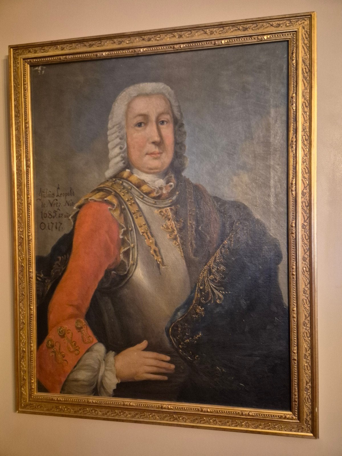 Antiek portret heer olieverf op canvas, Ophalen
