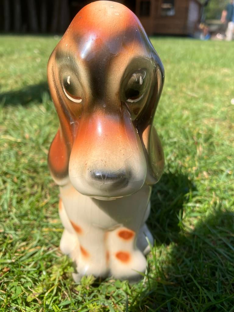 Vintage Keramische Basset Hound Spaarpot, Ophalen of Verzenden