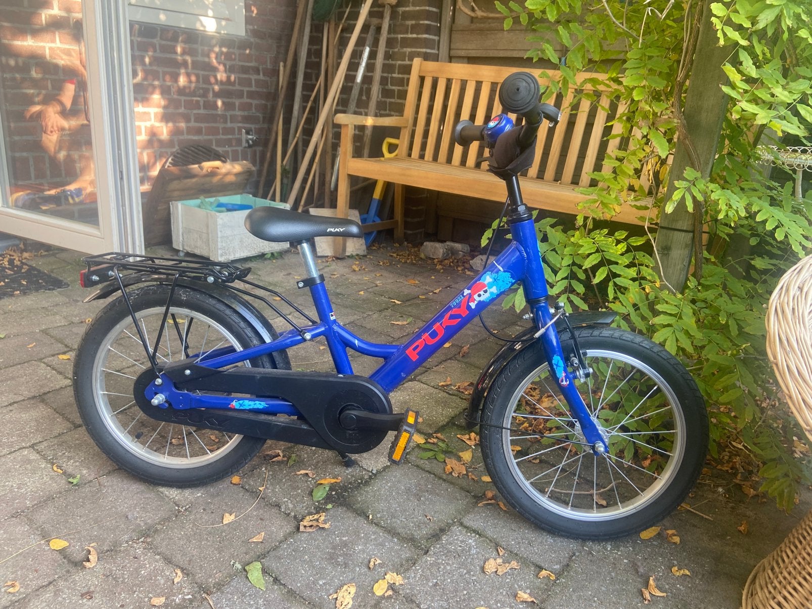 Blauwe Puky kinderfiets 16 inch amper gebruikt, Ophalen, Zo goed als nieuw, 16 tot 20 inch