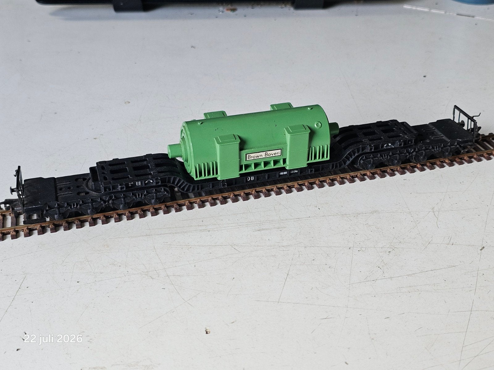 Modeltrein Ho dieplader met Brown Boveri lading, Ophalen of Verzenden
