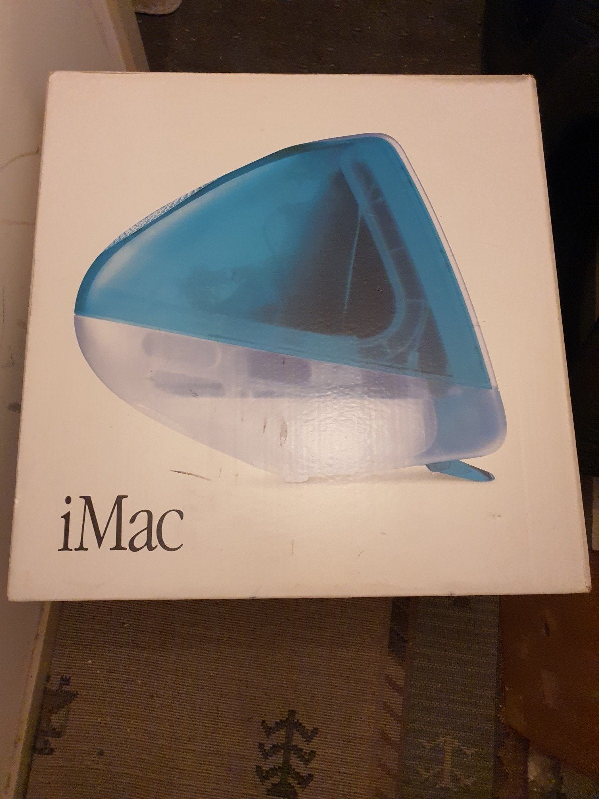 Doos van Apple iMac G3 (Bondi Blue) originele doos, Computers en Software, Apple Desktops, Ophalen, Zo goed als nieuw, IMac