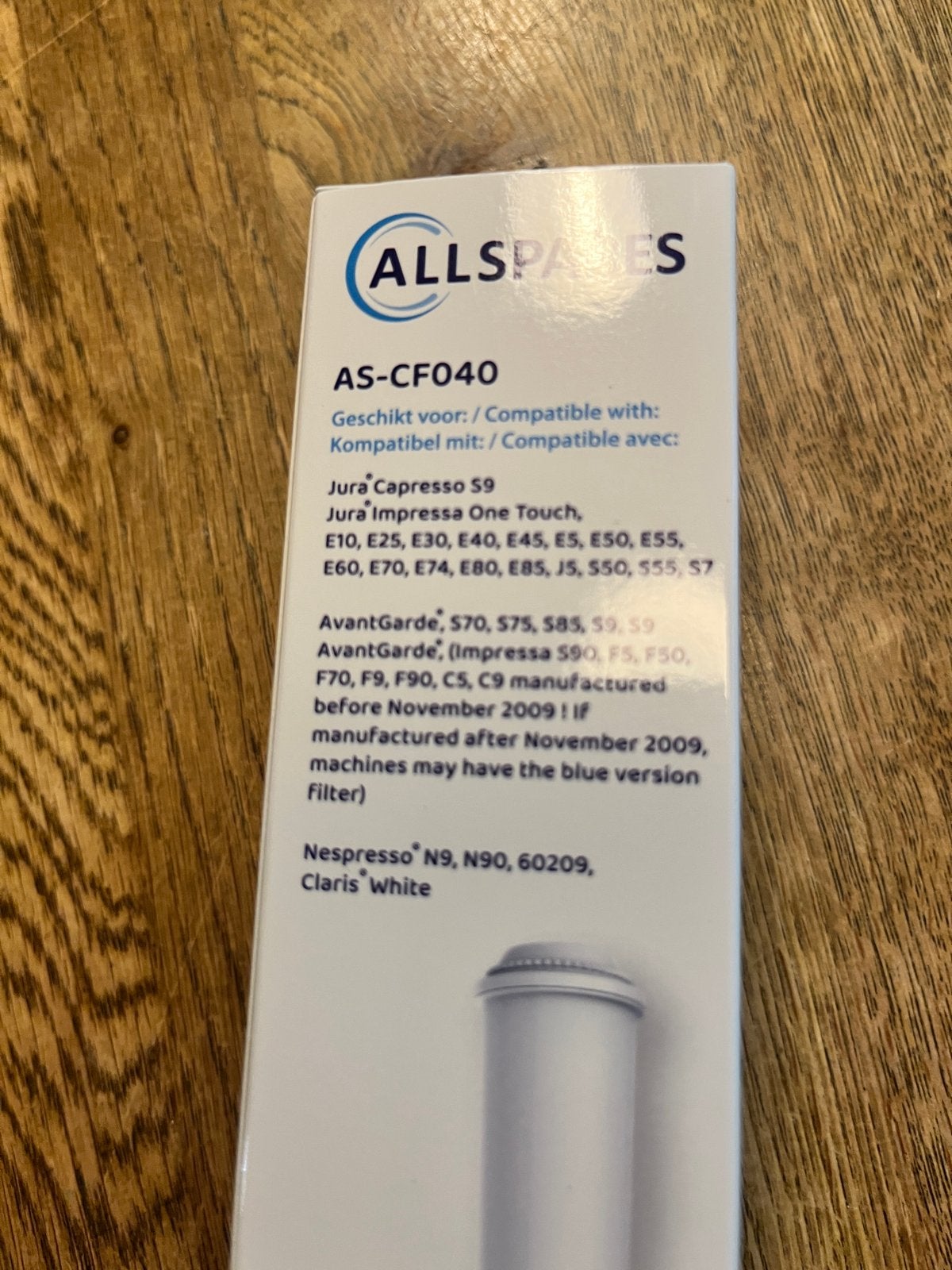 ALLSPARES AS-CF040 Waterfilter voor Jura & Nespresso, Ophalen, Nieuw, Overige merken, Waterfilter