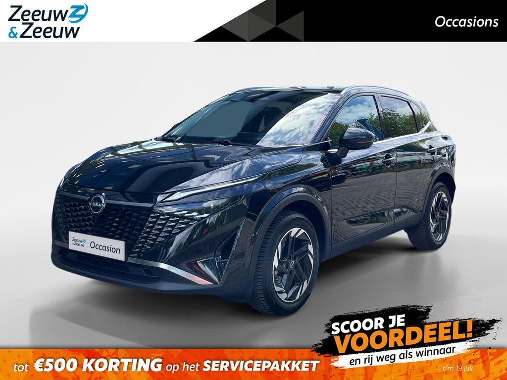 Nissan Qashqai 1.3 MHEV Xtronic N-Connecta, Auto's, Nissan, Euro 6, 4 cilinders, Leder en Stof, Zwart