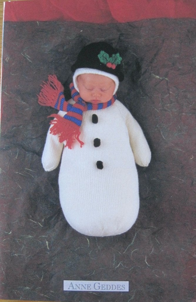 Anne Geddes - baby als sneeuwpop - nieuw - dubbele kaart, Verzenden, 1980 tot heden, Ongelopen, Kinderen