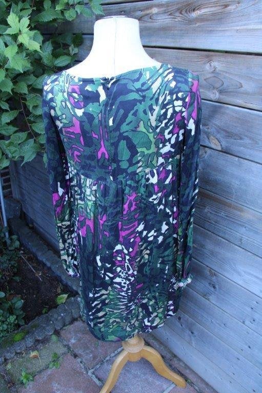 Jurk donkergroen/ roze La Dress by Simone mt S Vaste prijs, Ophalen of Verzenden, Zo goed als nieuw, Maat 36 (S), La Dress by Simone
