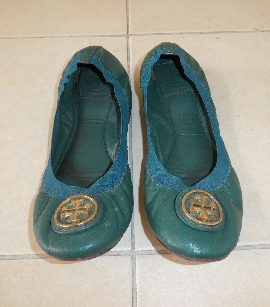 Tory Burch ballerina's maat 38,5 smaragdgroen met plakkaat, Verzenden, Ballerina's, Tory Burch, Gedragen