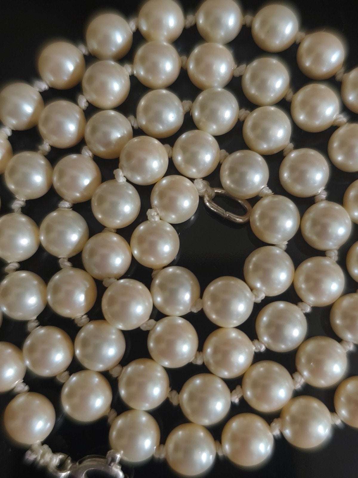 Klassiek wit Majorica parelkettinkje, zilveren slotje, 55 cm, Sieraden, Tassen en Uiterlijk, Ophalen of Verzenden, Zo goed als nieuw
