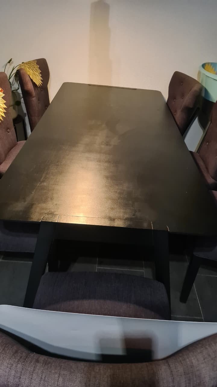 Eettafel 200x90x75 met 8 stoelen, Huis en Inrichting, Tafels | Eettafels, Ophalen, Gebruikt, 50 tot 100 cm, Vijf personen of meer