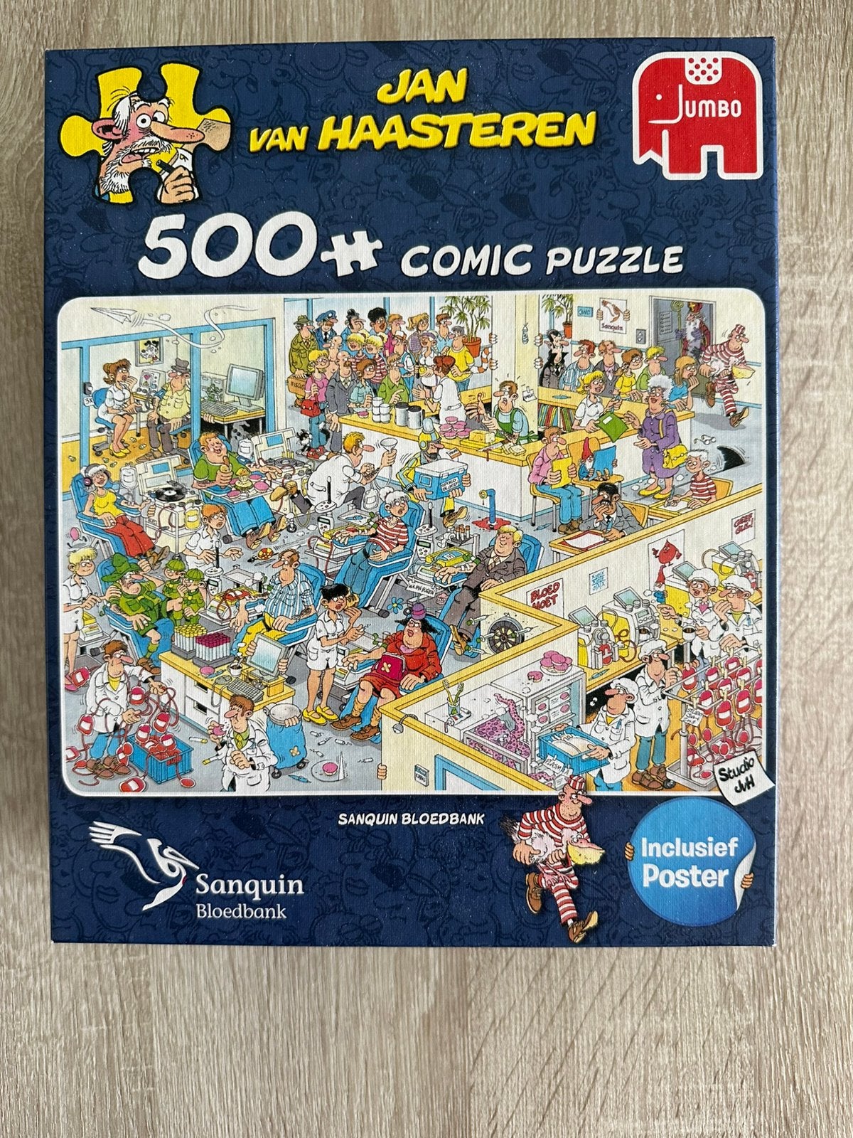 Jan van Haasteren 500 Puzzel Sanquin Bloedbank, Ophalen of Verzenden, Minder dan 500 stukjes, Zo goed als nieuw, Legpuzzel