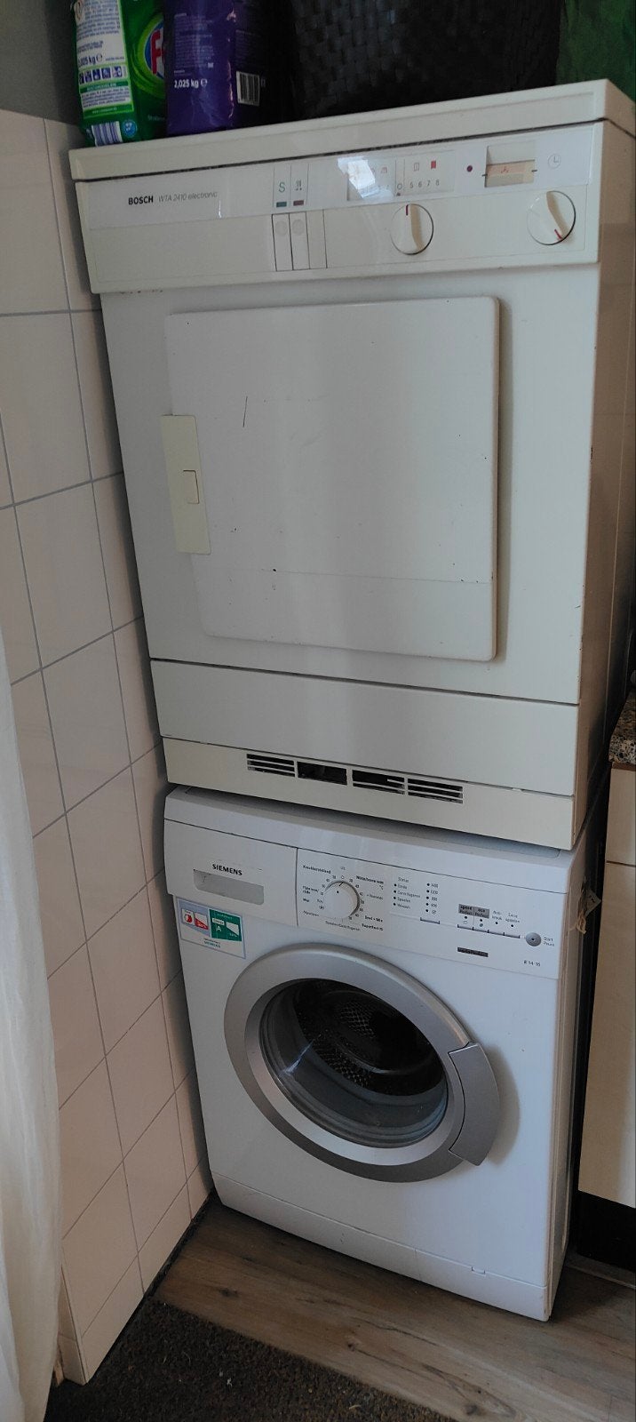Siemens wasmachine en Bosch droger - Goede staat, Ophalen, 6 tot 8 kg, Gebruikt, Luchtafvoer