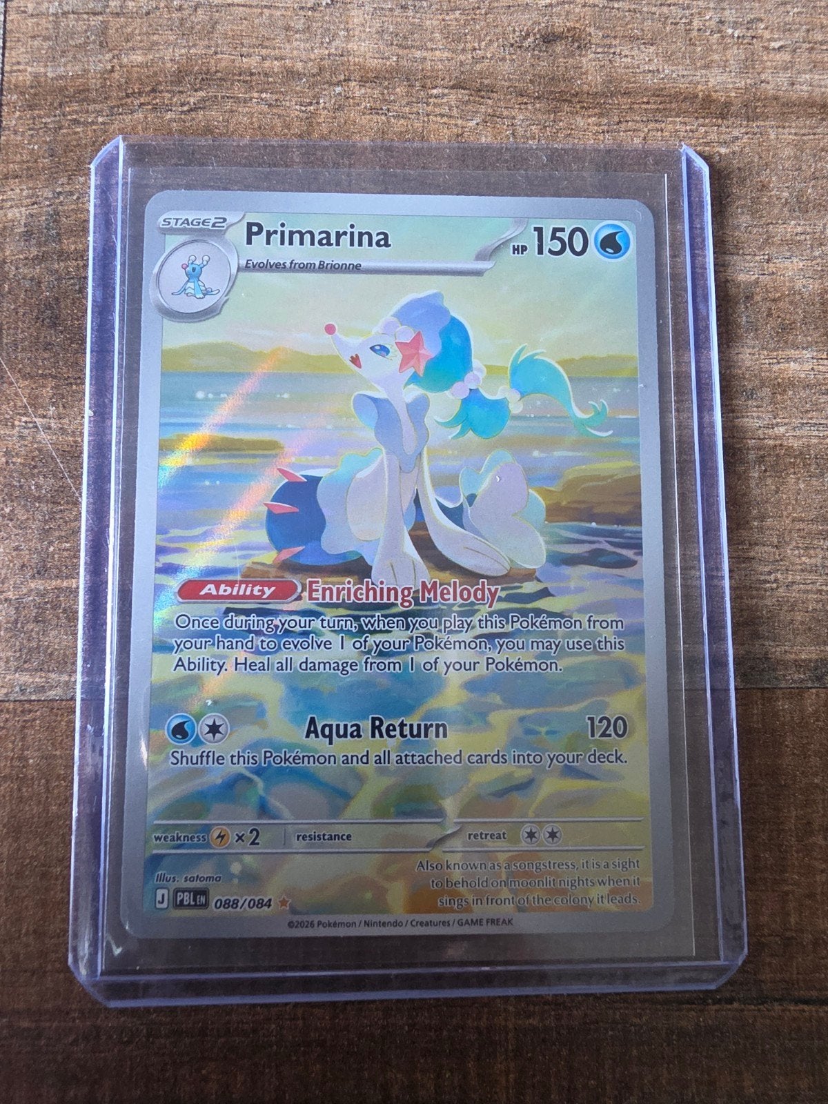 Primarina Pokémon kaart 088/084 PBLCN - Zo goed als nieuw, Ophalen of Verzenden, Zo goed als nieuw, Losse kaart