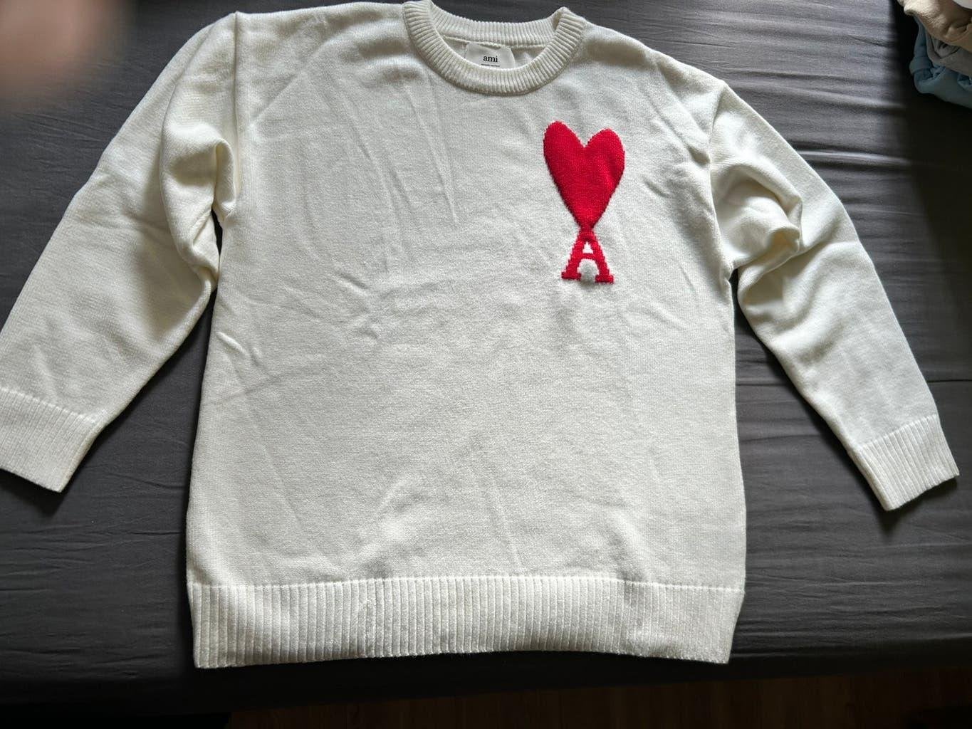 Trui crème Ami Paris coeur rood hart, Ophalen of Verzenden, Nieuw, Wit, Ami Paris