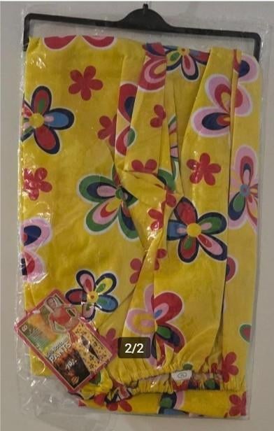 Nieuw Flower Power jaren 70 broek geel mt M, Maat 38/40 (M), Carnaval, Nieuw, Ophalen of Verzenden