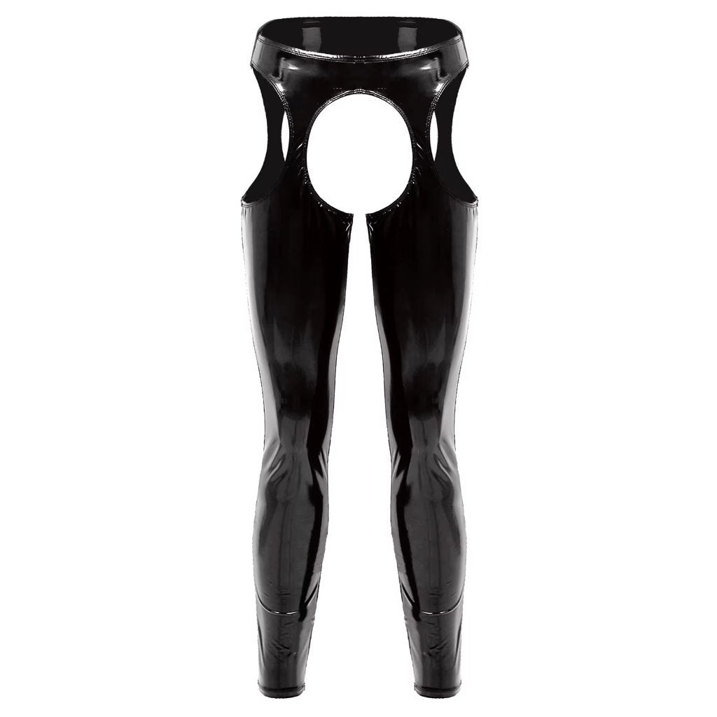 Zwarte wetlook chaps broek heren, Verzenden, Nieuw, Overige maten, Zwart