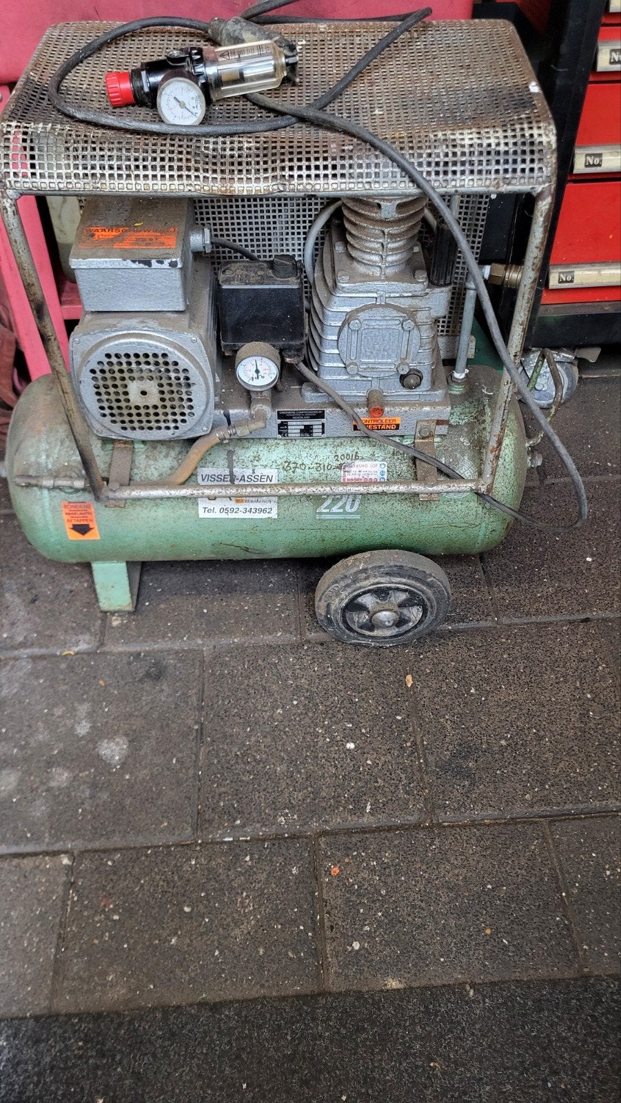 creemers compressor 50l, Ophalen, Gebruikt, 6 tot 10 bar, Minder dan 200 liter/min