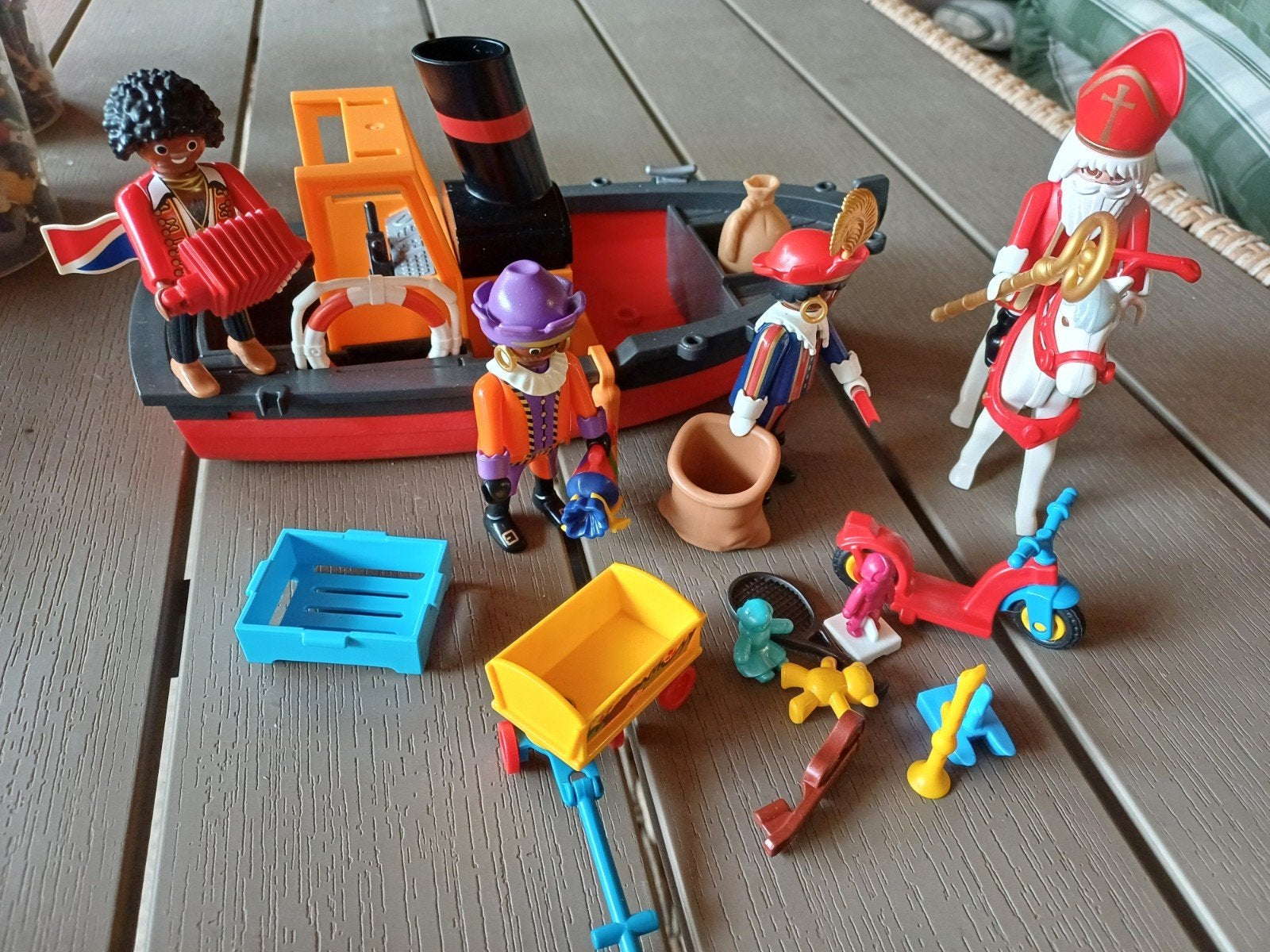 Playmobil Sinterklaas en Zwarte Piet Stoomboot, Ophalen of Verzenden, Losse onderdelen