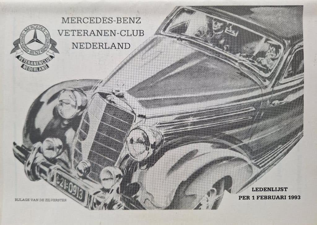 Gratis Mercedes Veteranen Club Ledenlijst 1993, Ophalen, Zo goed als nieuw