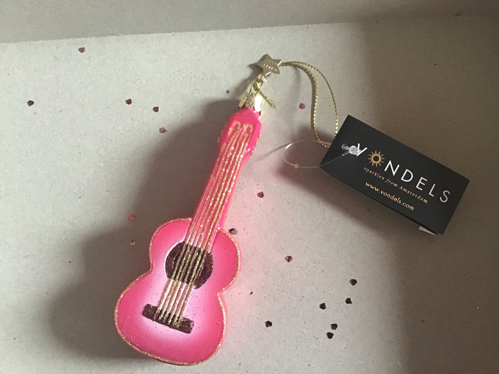 Kersthanger Vondels gitaar roze, Ophalen of Verzenden, Nieuw